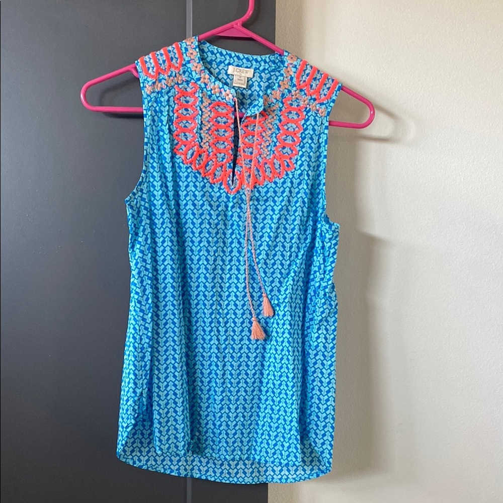 J. Crew women’s Sleeveless tassel tank Top 2P